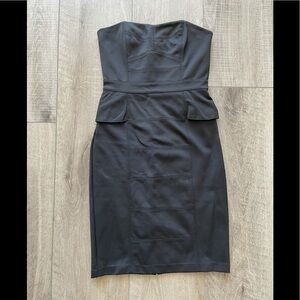 White House Black Market Strapless Peplum Dress
